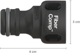 Fiskars Connettore per rubinetto, per rubinetti, Ø 21mm (G 1/2"), FiberComp, misura universale, 10g, Nero/Arancione, 1027053