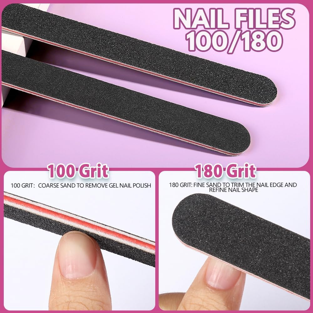 FANDAMEI 20 Pezzi Buffer Per Nagel, Filen Per Gelnägel, Profi Nagelfeile 100/180, Polierfeile Fingernägel, Filen Per Gelnägel, Set manicure e pedicure