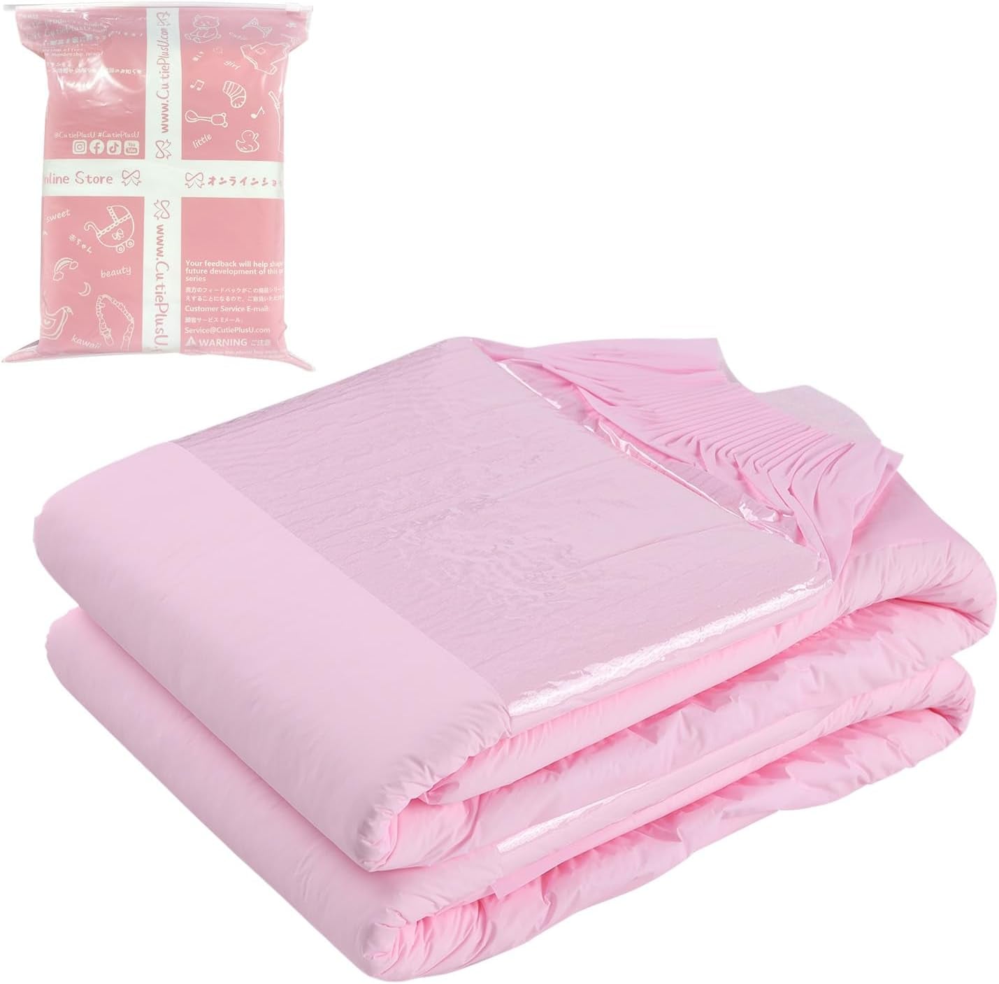 CutiePlusU Pannolini per adulti, Superficie asciutta, Massima assorbenza durante la notte, Pannolini usa e getta per incontinenza - Blu, Rosa, Bianco, Confezione da 3 (Medio 71-96 cm)