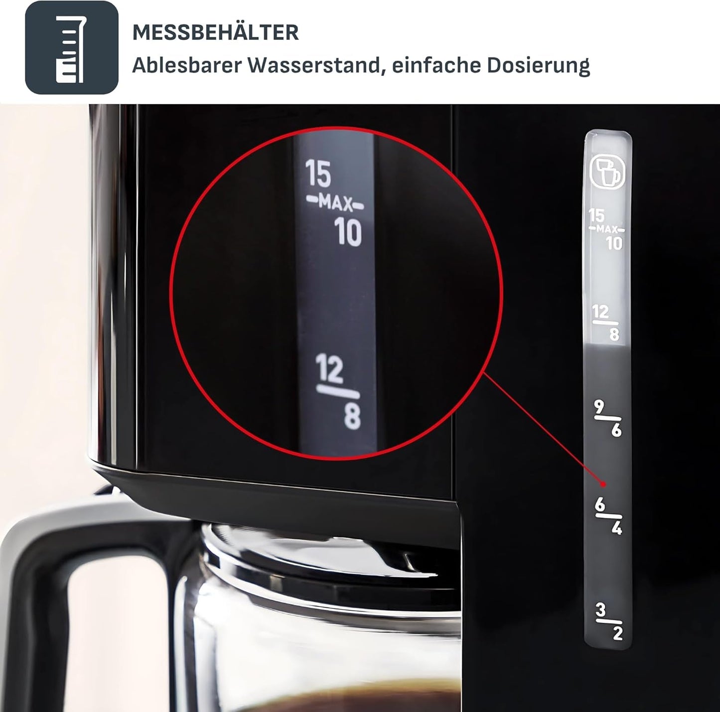 Macchina per caffè espresso Tefal Smart'n Light con timer, Macchina per caffè espresso con filtro programmabile 1,25 L, Funzione Aroma per un aroma intenso, Funzione Mantieni caldo, Antigoccia e Facile da pulire, Nero