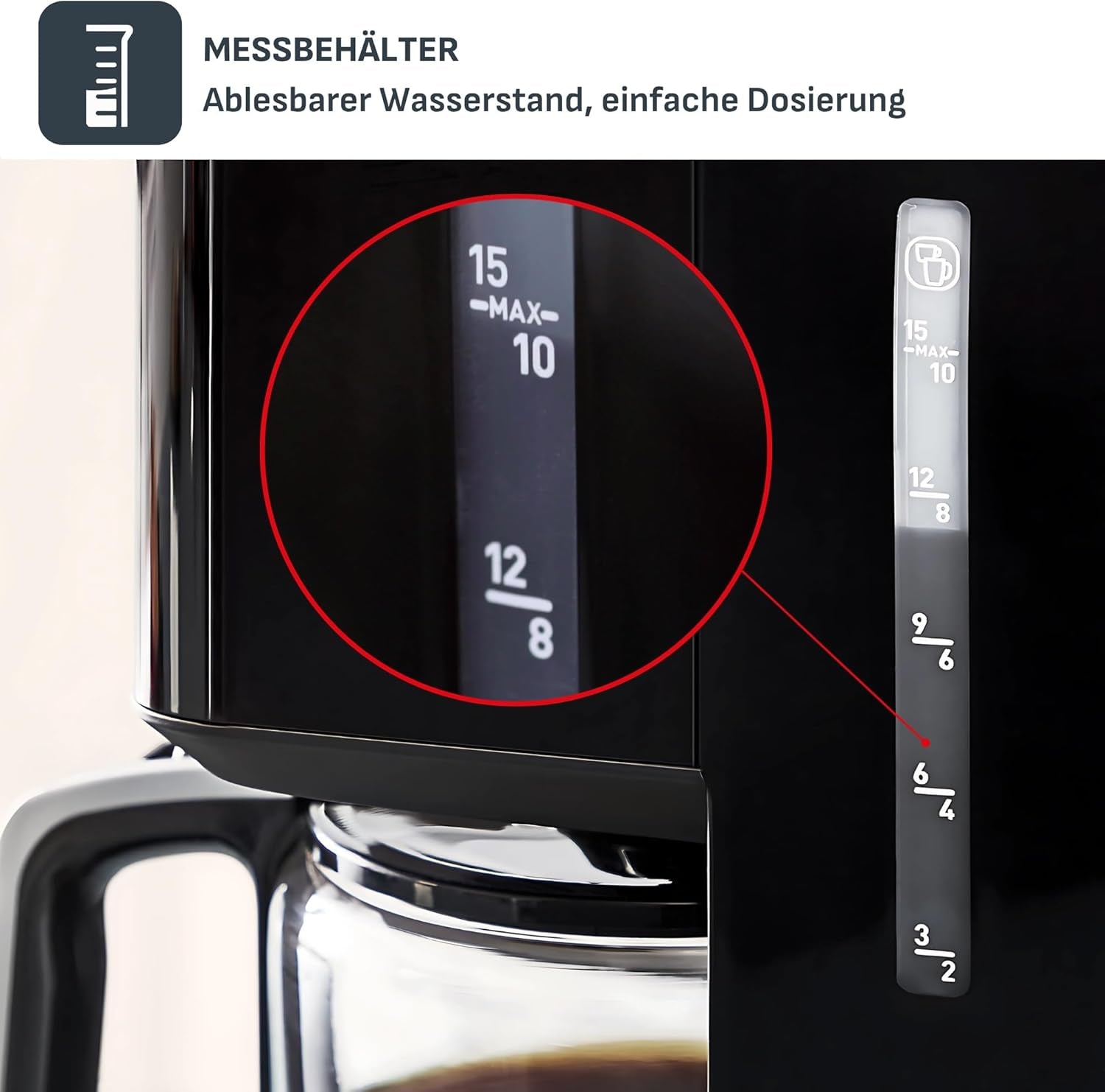 Macchina per caffè espresso Tefal Smart'n Light con timer, Macchina per caffè espresso con filtro programmabile 1,25 L, Funzione Aroma per un aroma intenso, Funzione Mantieni caldo, Antigoccia e Facile da pulire, Nero