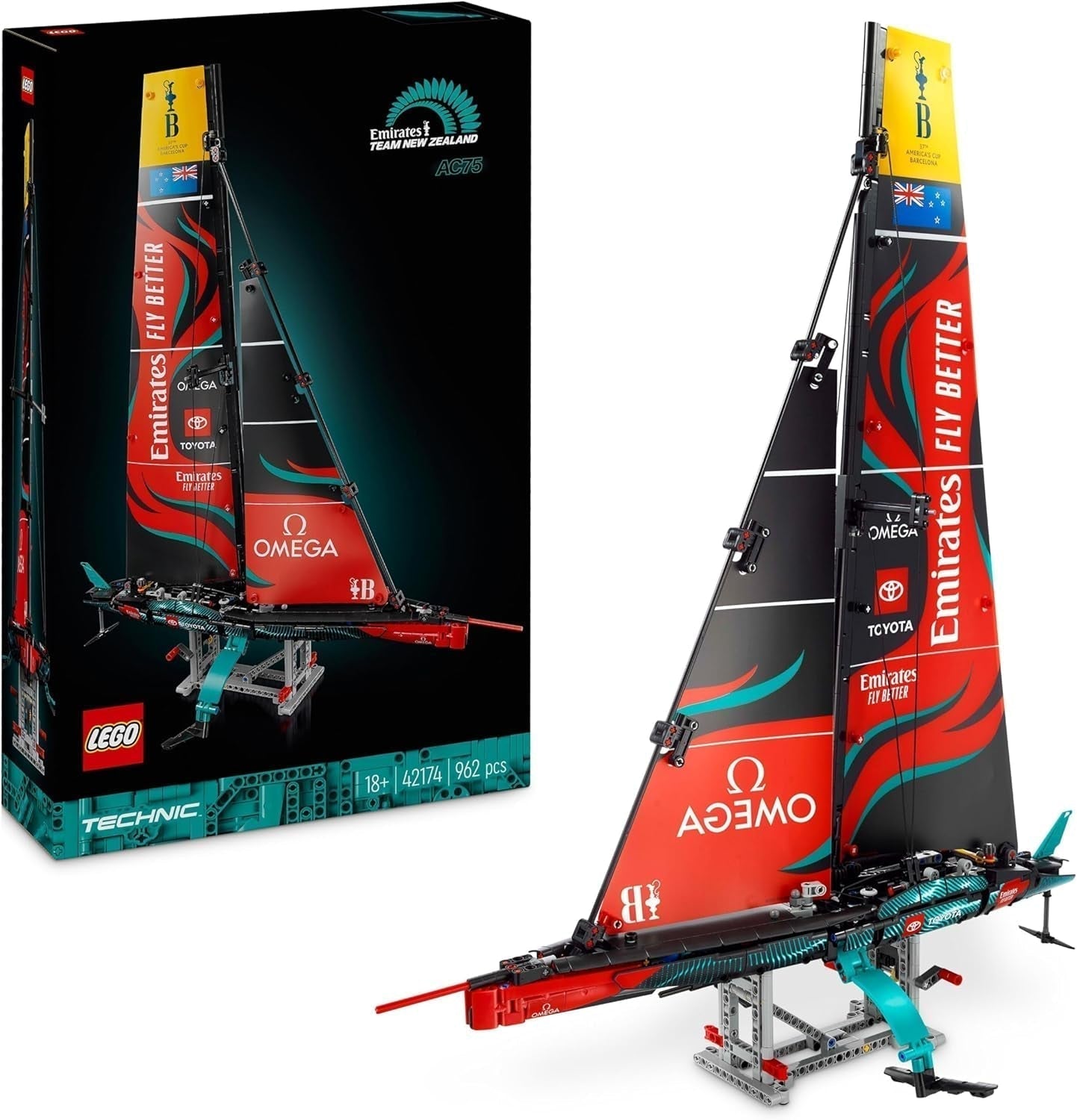 LEGO Technic Emirates Team New Zealand AC75 Yacht da regata Kit di costruzione per barca a vela per adulti, regalo per uomini e donne, Attività creativa e rilassante 42174 Set di costruzione Acquista il titolo predefinito del LEGO-Store