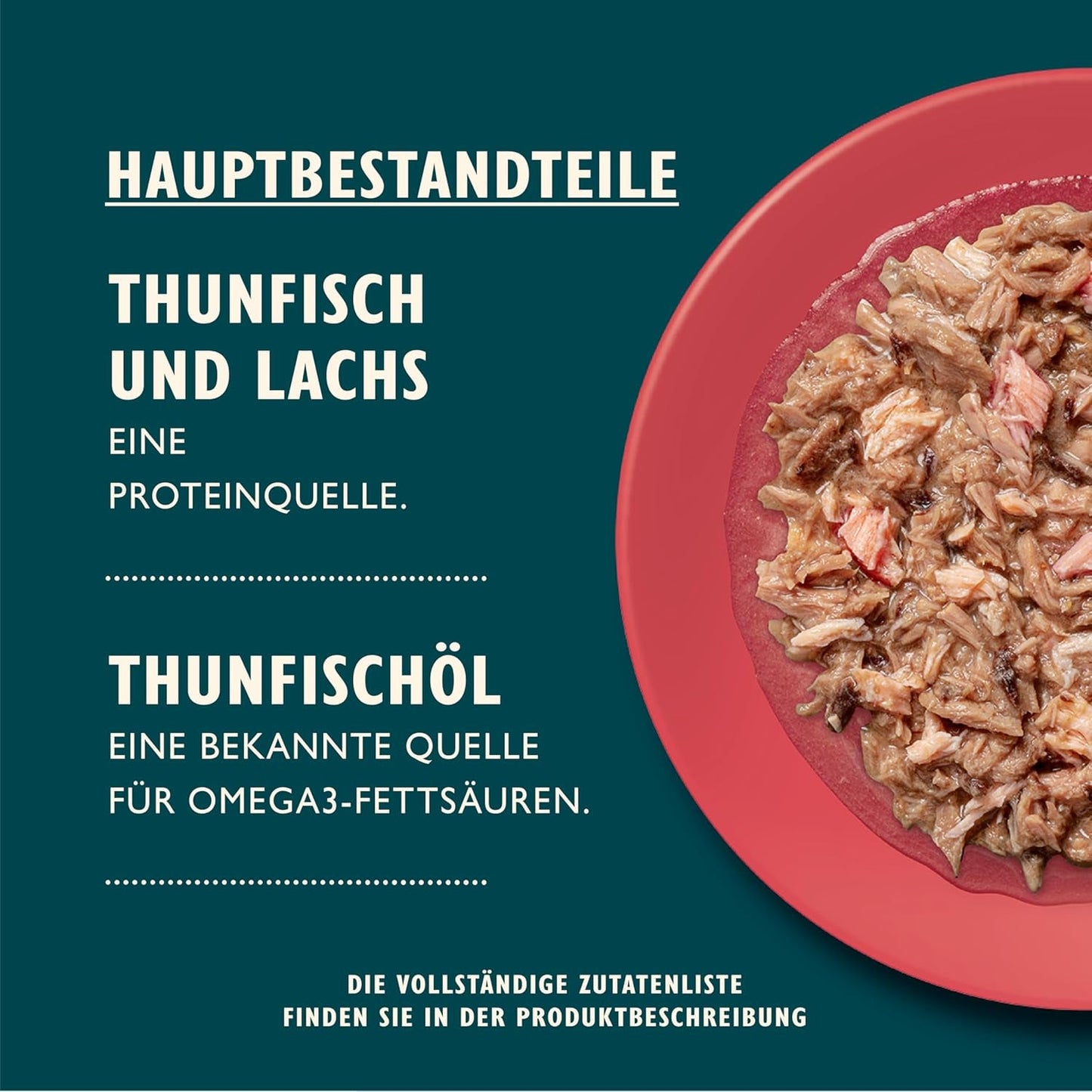 Filetti tritati in brodo con tonno e salmone, preparati con ingredienti naturali, Lily's Kitchen, alimento umido per gatti adulti, scatola da 70g