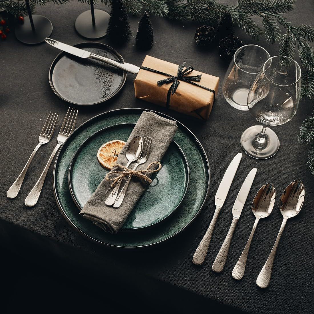 Set posate Amefa Sierra 6 persone | Cucina in acciaio inossidabile 18/10 in 24 parti Naty Shop