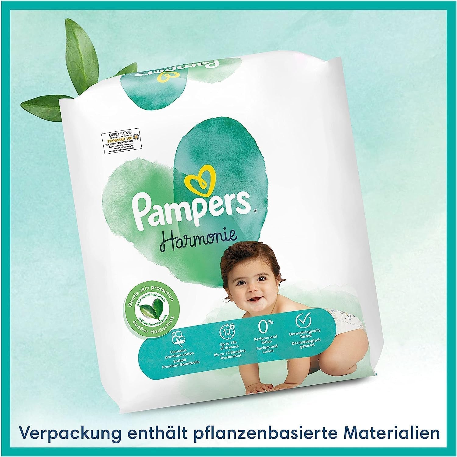 Set pannolini per bambini Harmonie misura 2 (4-8 kg, 240 pezzi) SCATOLA MENSILE e scatola di salviette umidificate Harmonie Aqua Baby 720 salviette (15 x 48), Baby Essentials