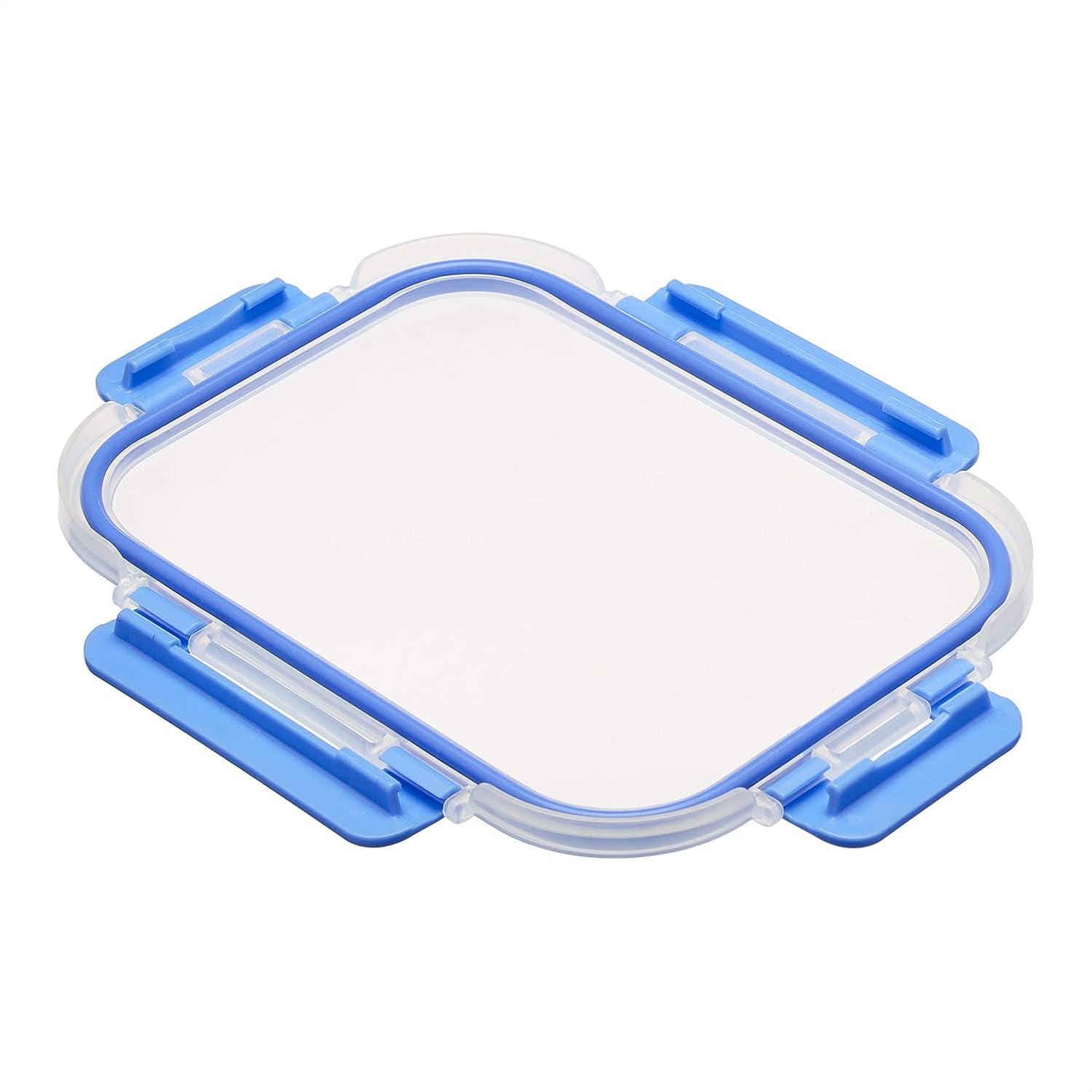 Amazon Basics Contenitori per alimenti con coperchi ermetici in vetro, set da 14 pezzi, 7 contenitori e 7 coperchi, senza BPA, trasparenti con nastro in silicone blu Scatole per alimenti Naty Shop