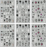 JMEOWIO Adesivo per unghie Halloween 6 Adesivo per nail art colorato Adesivo per unghie Decorazione per decorazione unghie Design per unghie