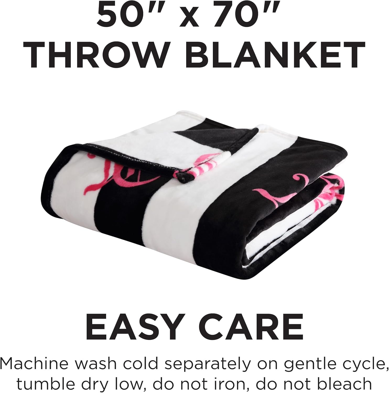 Coperta in peluche Juicy Couture Cabana, 127,7 x 178,8 cm, lussuosa coperta in peluche in microfibra per il massimo comfort e calore accogliente Letti e coperte Juicy Couture
