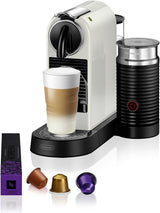 Macchina per caffè espresso a capsule Nespresso EN167.W Citiz, pompa ad alta pressione e controllo della temperatura ideale, senza Aeroccino (montatore per il latte), funzione di risparmio energetico, 1260 W, bianco crema, 37,4 x 11,9 x 25,5 cm