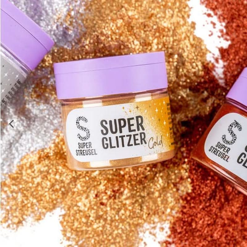 Super Streusel, Super Glitter Powder Gold, polvere glitterata, oro, 10 grammi Glitter Naty Shop