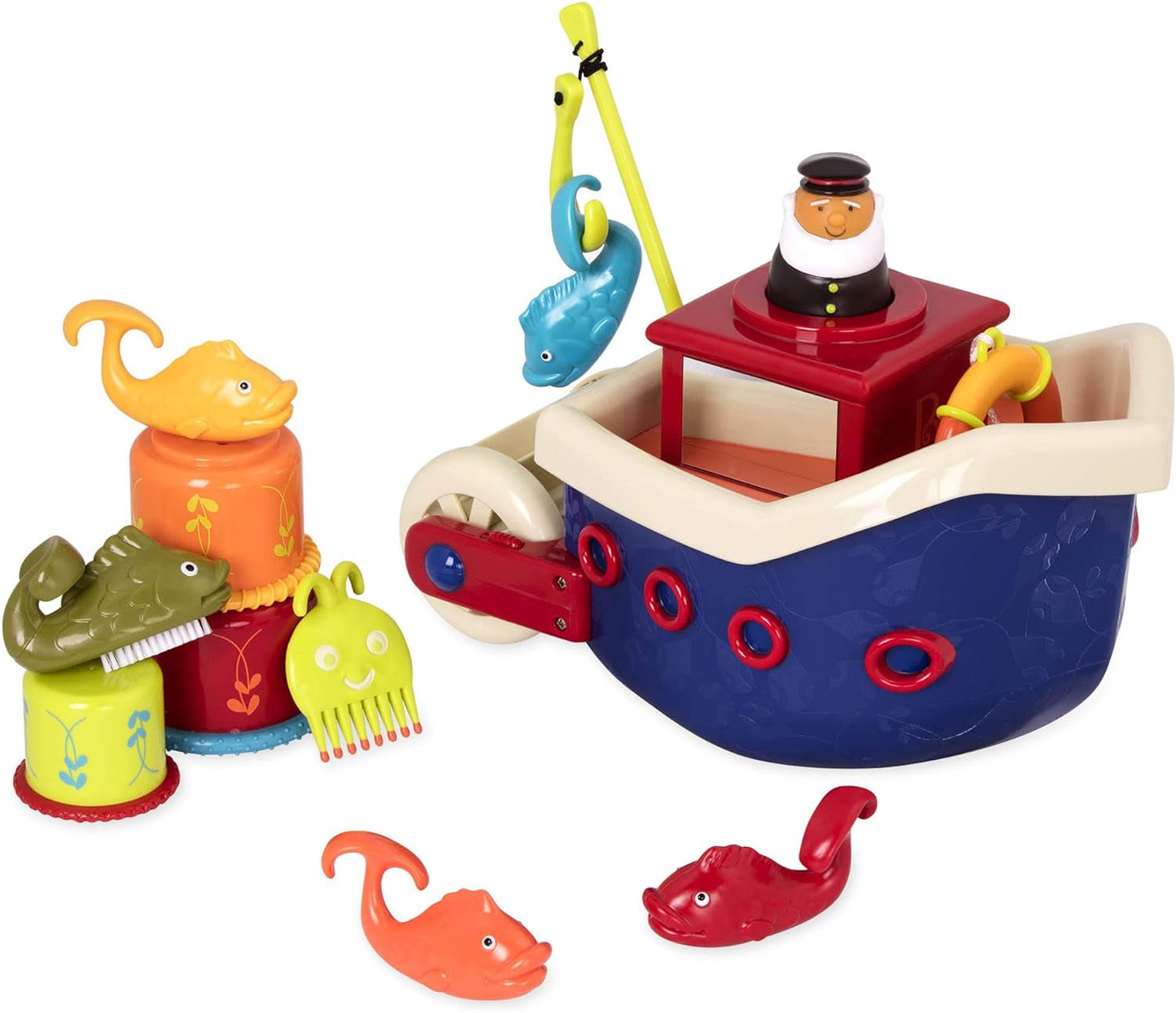 B. giocattoli 13 pezzi giocattolo da vasca da bagno per bambini con barchetta, bicchiere impilabile, pesce, gioco da pesca giocattolo per vasca da bagno per bambini da 1 anno Giocattoli Bebe Naty Shop Titolo predefinito