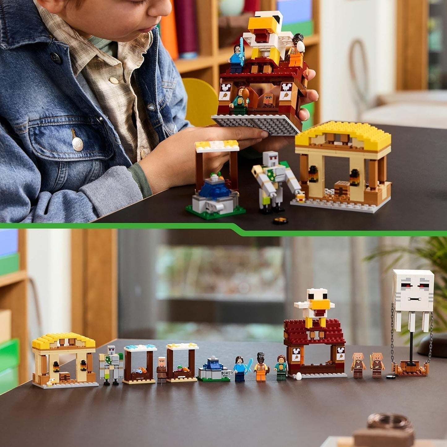 LEGO Minecraft Ghast Balloon Attack - Giocattolo da giocatore per bambini - Set di costruzione del videogioco con casa, pollo e Golem - Articoli di film per ragazzi 10+ - 21273 Set di costruzione Beuche den LEGO-Store