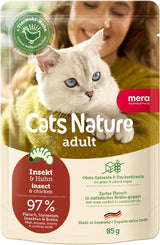 MERA Cats Nature Insect Premium Katzenfutter Nass 12x85g | ohne Zucker und Getreide| Nachhaltig & mit viel Insektenprotein | Katzennassfutter per adulti