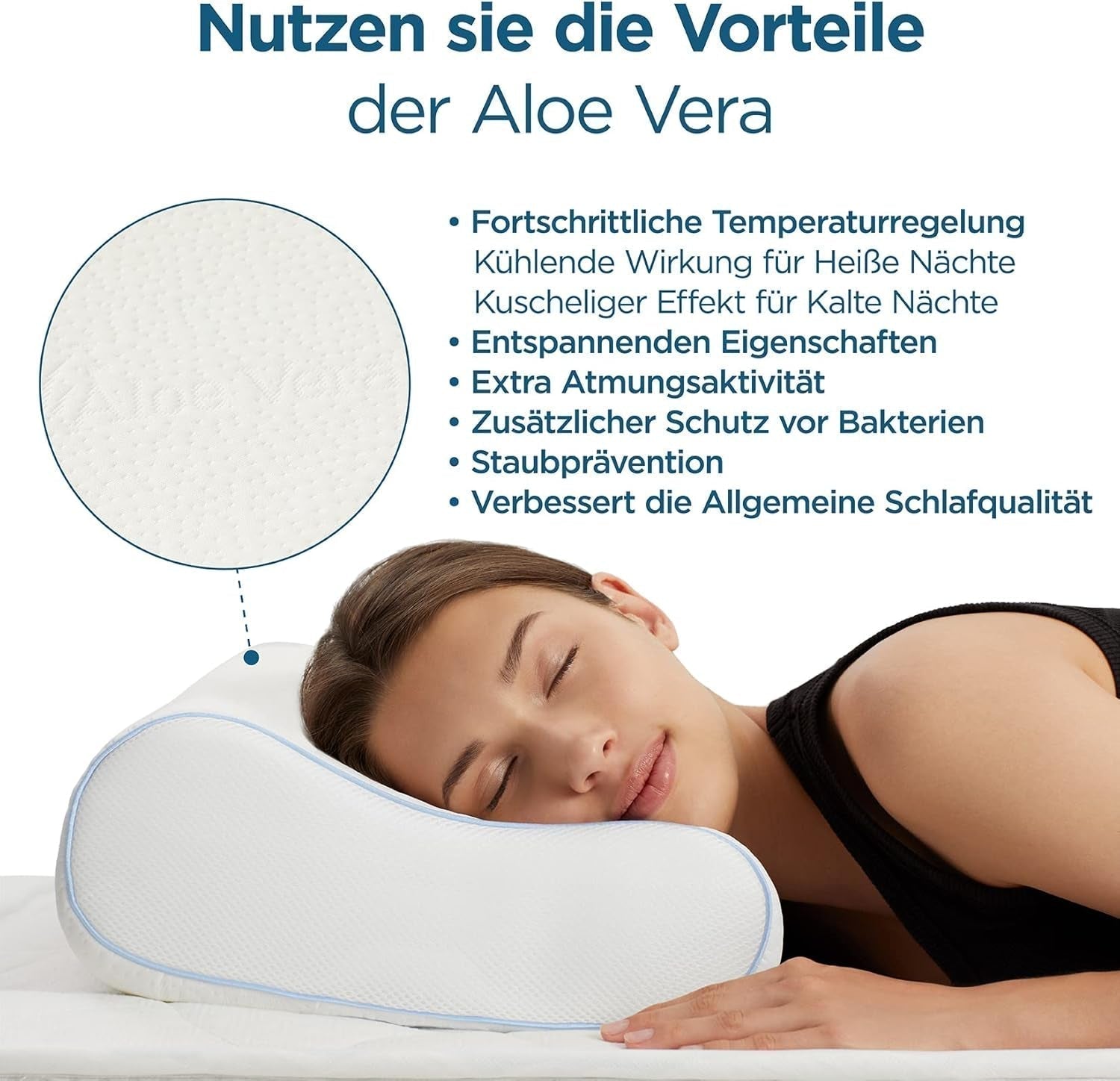 Cuscino ortopedico ORTHOVERSE - cuscino per il collo, cuscino per dormire, cuscino, cuscino in memory foam, cuscino, cuscino per il dolore al collo - regolabile in altezza, fodera in aloe vera, aiuto medico Naty Shop Cuscini ortopedici cervicali