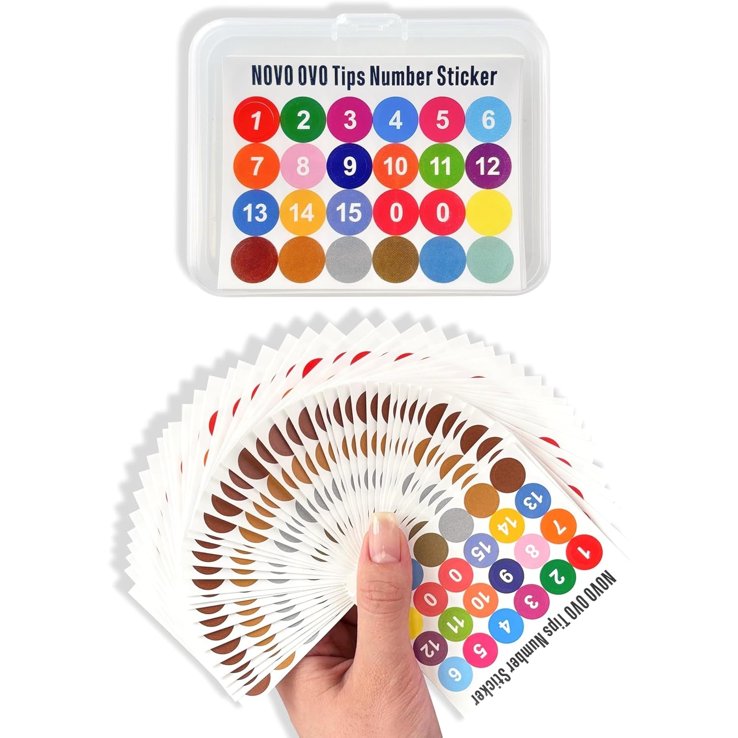 NOVO OVO 360 fogli adesivi per nail art facili da staccare e a pressione, trasparenti su entrambi i lati, attacco per nail art/confezione/conservazione/pratica/accessori, 30 pezzi x 12 fogli