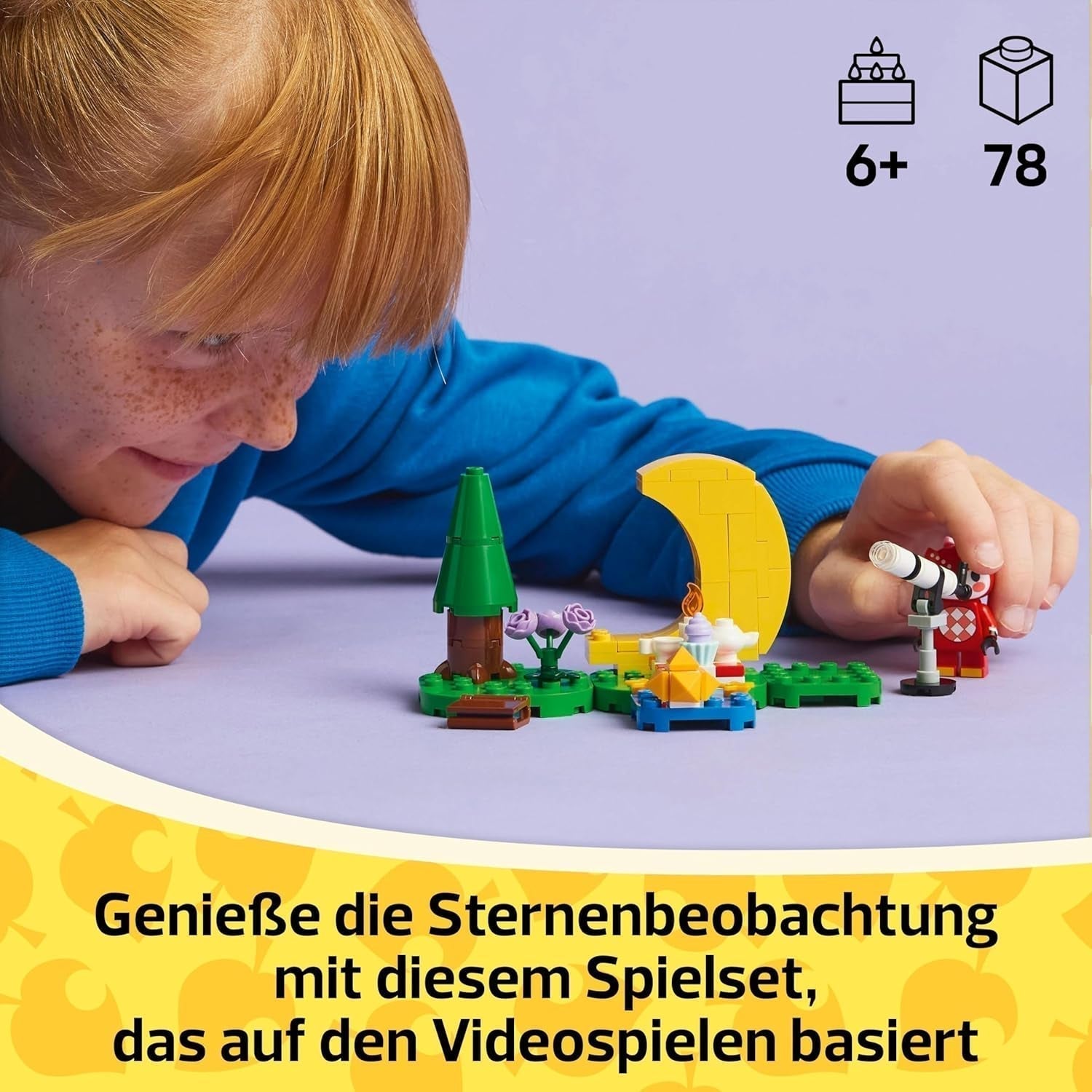 LEGO Animal Crossing Osservare le stelle con Eufemia, Set da costruzione per bambini, Set di videogiochi di ruolo fantasioso, Giocattolo per bambine e bambini di 6 anni, Figura animale giocattolo 77053 Set da costruzione Besuche den LEGO-Store