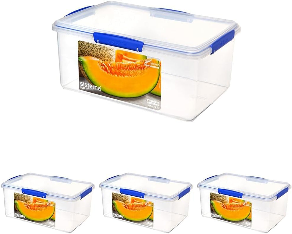 Barattolo per la conservazione degli alimenti KLIP IT System | 9,67 l | Barattolo per la conservazione impilabile e ermetico con coperchio, adatto per frigorifero/congelatore | Plastica senza BPA | clip blu | 1 pezzo (confezione da 4) Scatole per la conservazione degli alimenti Naty Shop Titolo predefinito