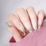 OLYCRAFT 24 Pezzi Anello per Nagelschmuck Ciondola Nail Art Accessori con Strumento per piercing al Nagel Bohrer Manueller Bohrer Aus Legierung per Tips, Acrilico, Gel e Decorazioni