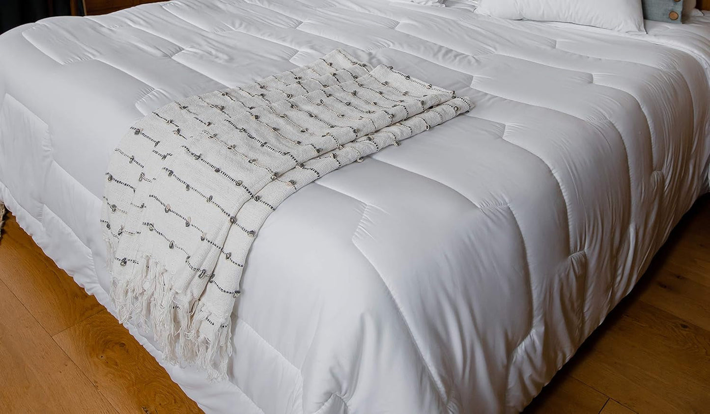 COLAS NORMAND Piumino antiacaro e antibatterico, leggero, 200 X 200 cm, effetto lunga durata, igiene perfetta, microfibra, morbido e confortevole, lavabile, francese, bianco 53130248 Naty Shop Trapunte e Trapunte