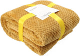 HOMLA Noah Morbida coperta decorativa - accogliente coperta in fibra di poliestere per la casa soffice coperta per divano letto - 150 X 200 cm motivo a chicchi di riso color senape Letti e coperte Besuche den HOMLA-Store