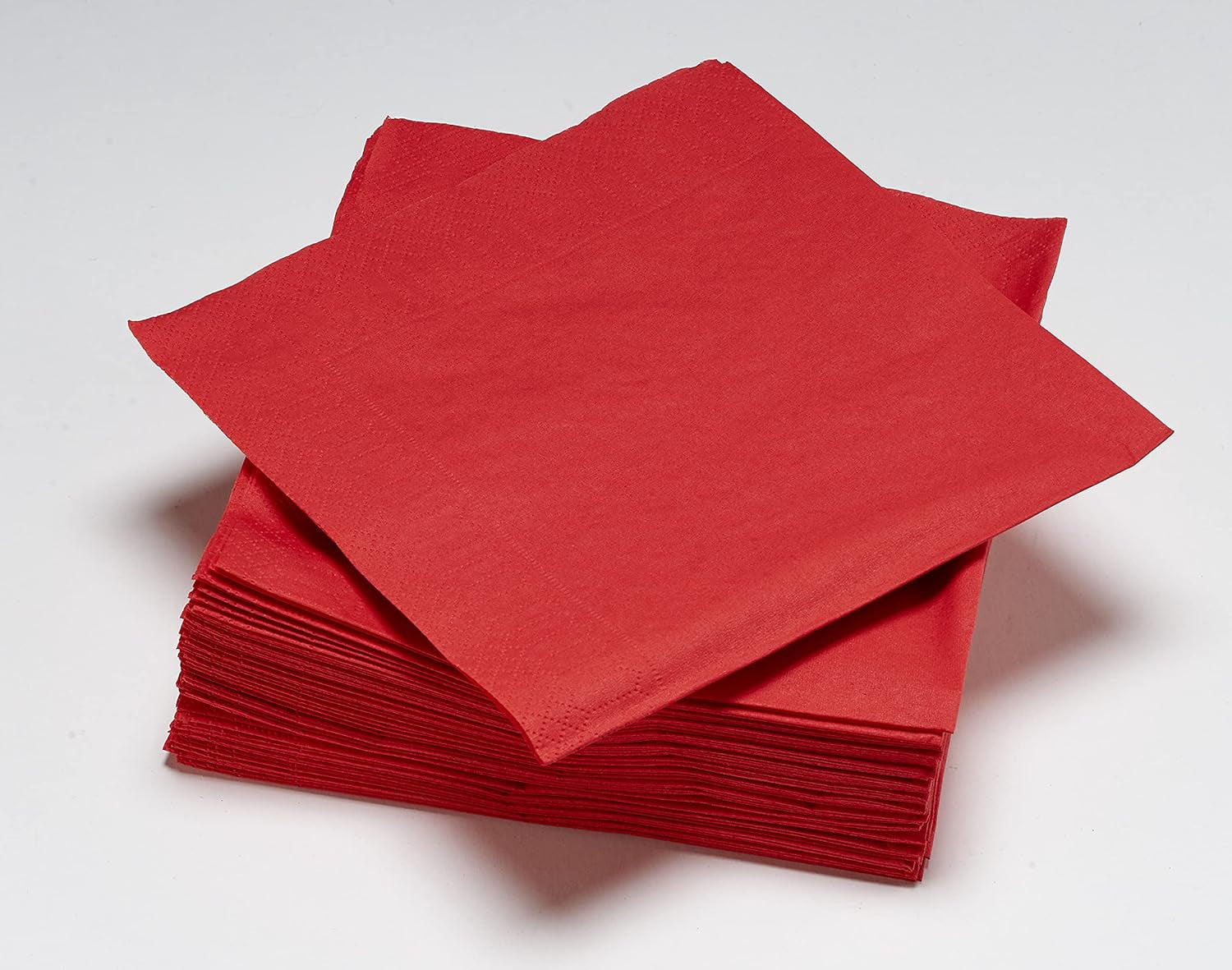 50 Fazzoletti Di Cotone, 33 X 33 Cm, 2 Veli, FSC Rosso, Cellulosa, 33 X 33 Cm (Confezione Da 3)