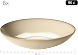 MÄSER 931734 Ossia, Set da banco per 6 persone nel look vintage mediterraneo, servizio da tavola moderno da 12 pezzi con suppellettili e spezie in sandigem Grau, Keramik, Sandgrau