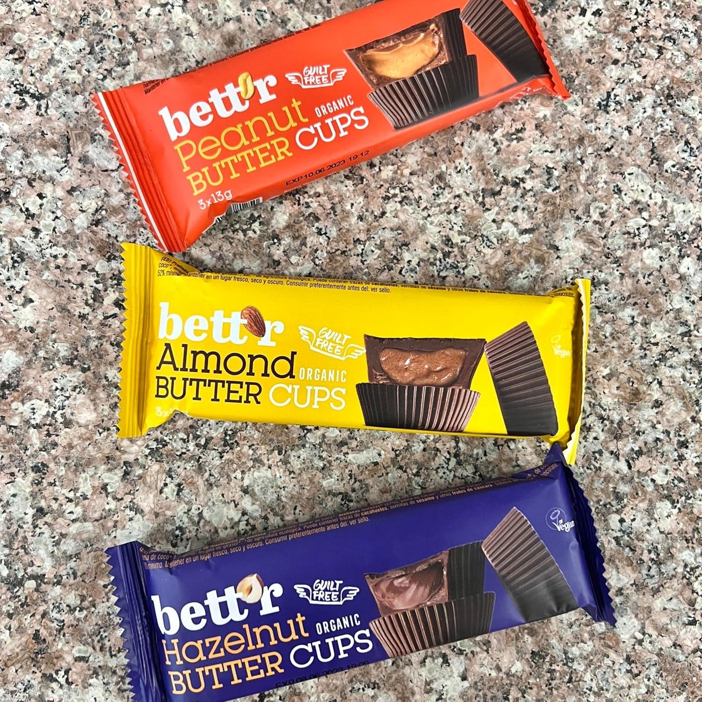 Bett'r Guilt Free Ranuncoli alla nocciola biologici. 100% vegano, senza glutine e senza lattosio - 12 x 39 g
