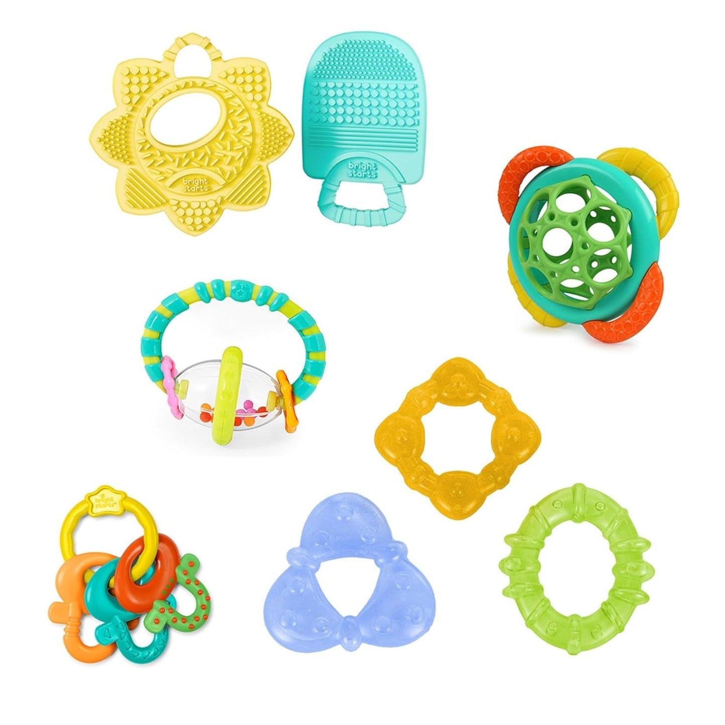 Bright Starts Little Shakers Set regalo da 6 pezzi - Sonagli e dentini per bambini Senza BPA Facile da catturare Unisex Neonato+