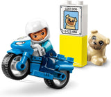 LEGO 10967 Motocicletta della polizia DUPLO, Giocattolo della polizia per bambini dai 2 anni, Giocattolo ideale per le capacità motorie dei neonati, Motocicletta giocattolo Set di costruzione Besuche den LEGO-Store