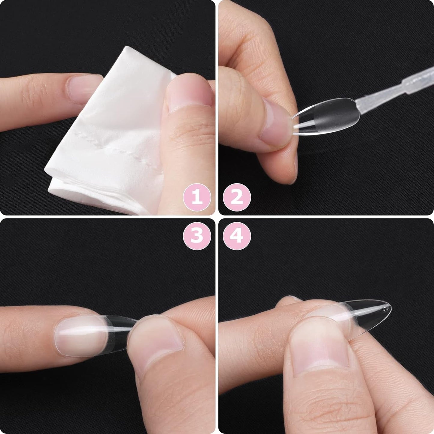 Tipi di unghie, 500 punte per unghie finte acriliche artificiali con scatola di immagazzinaggio per saloni di bellezza e nail art fai da te per la casa, 10 dimensioni