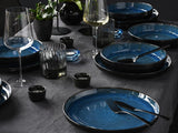 CreaTable, 20149, serie Nordic Fjord Blue, set di stoviglie da 16 pezzi per 4 persone, servizio combinato in porcellana, lavabile in lavastoviglie e adatto al microonde, produzione di qualità