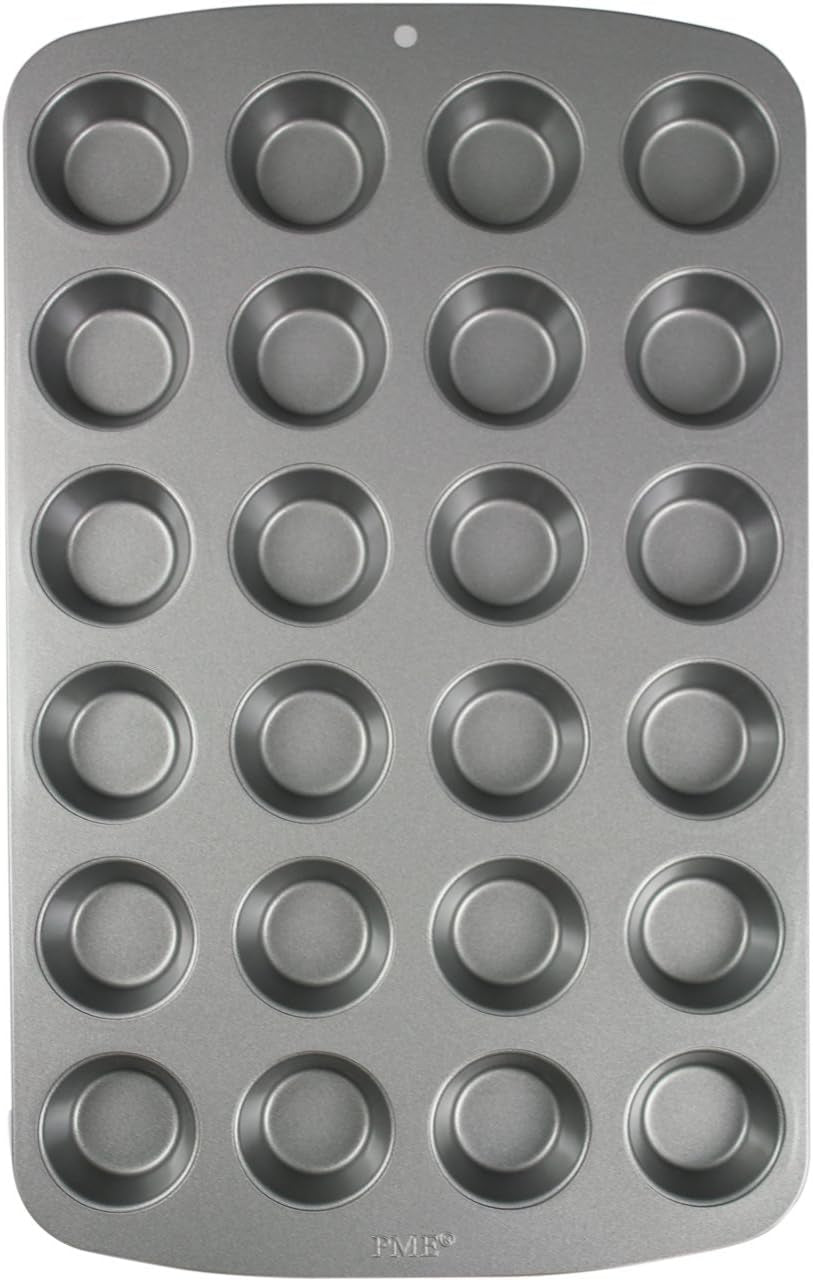 CSB111 Antihaftbeschichtete Mini-Muffinform Mit 24 Löchern Aus Karbonstahl, Edelstahl, Argento, 39.4 X 24.6 X 2.1 Cm Stampi e vassoi per cuocere Naty Shop 39.4 X 24.6 X 2.1 Cm Einzeln