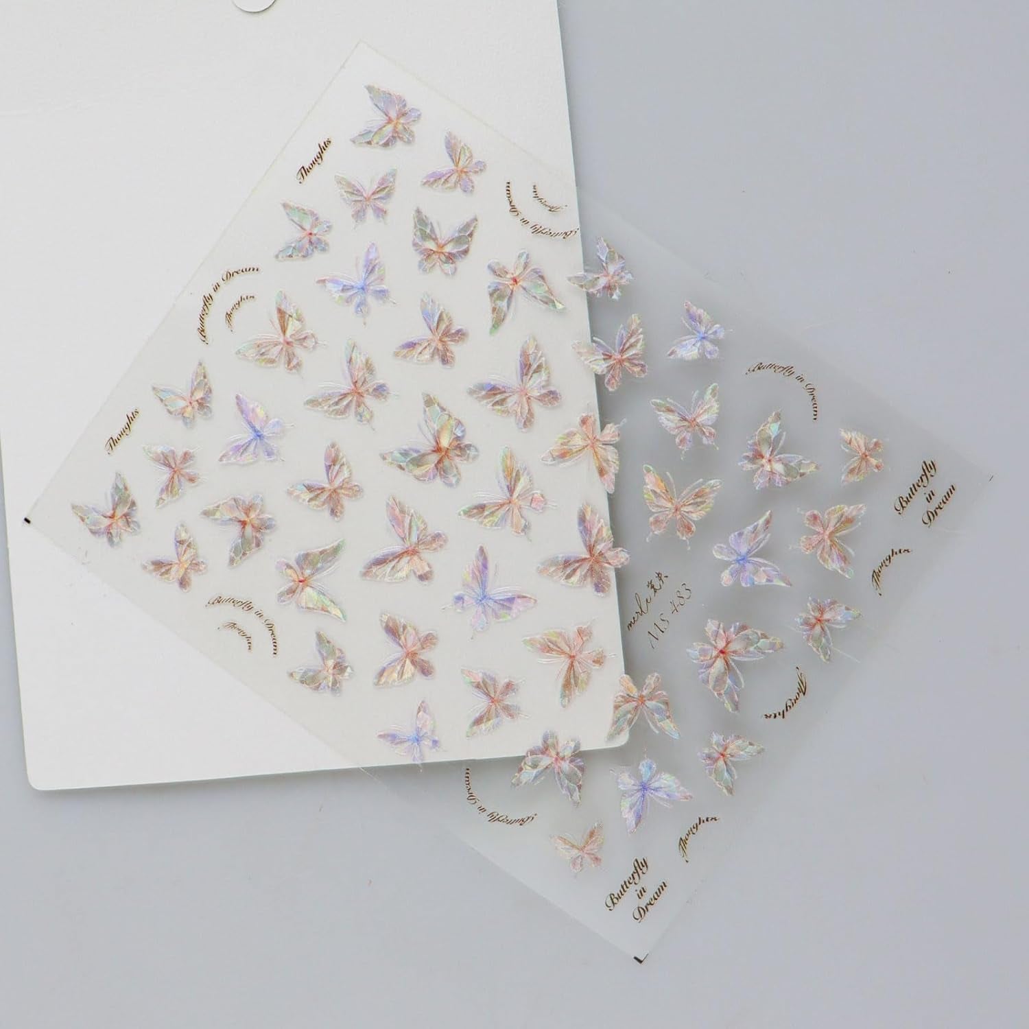 JMEOWIO 3D Nagelsticker Schmetterling Nail Art Sticker Self-klebend Nagelaufkleber 5D Stereoscopico Decorazione Nageldesign Zubehör 1 Blatt
