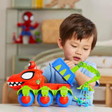 Marvel Spidey e i suoi super amici Dino Crawler Supereroe Playset con personaggi Spidey e Dino e giocattolo da trasporto per bambini dai 3 anni in su Action Figure Naty Shop