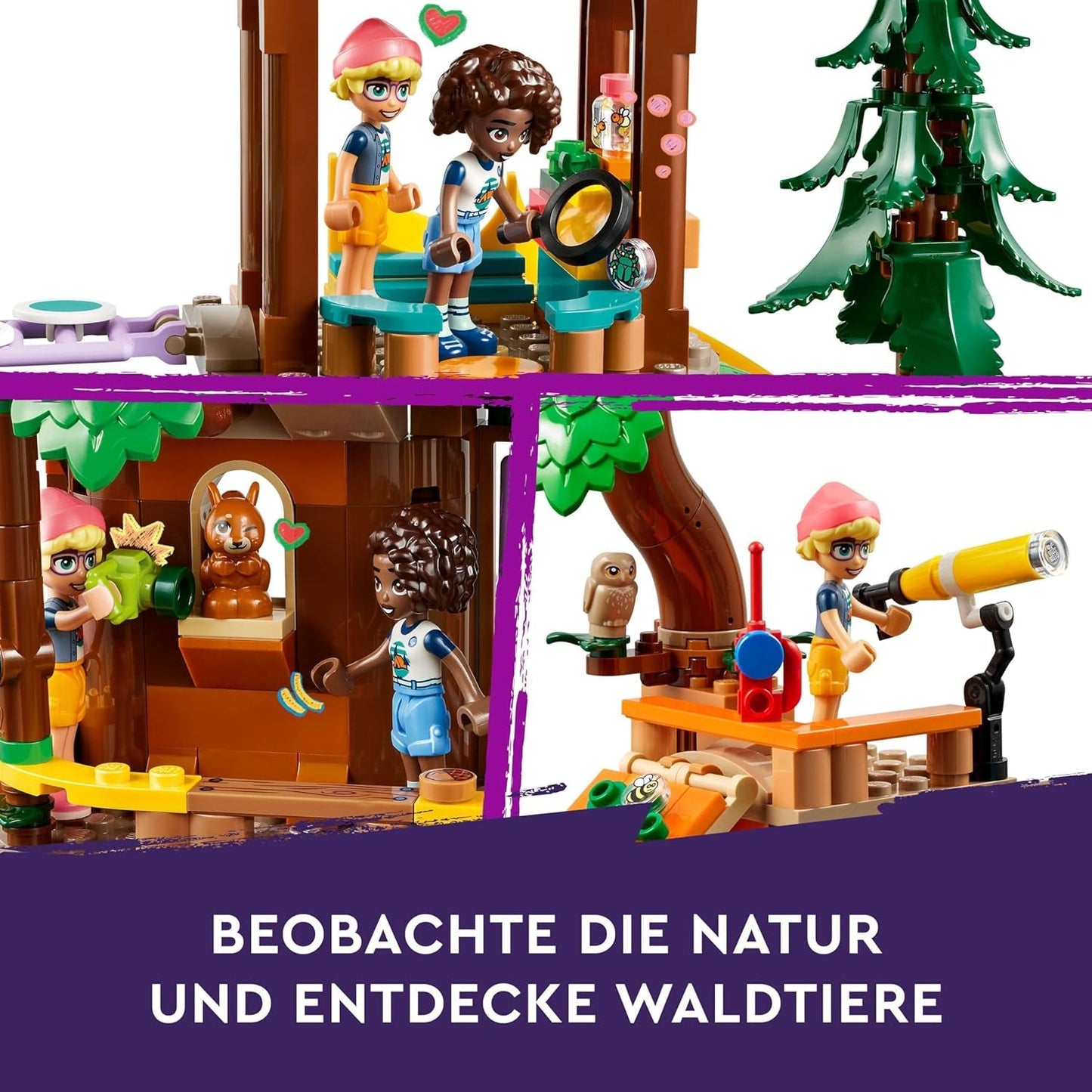 LEGO Friends Casa sull'albero al campo avventure, set da gioco per ragazze e ragazzi da 8 anni con 5 personaggi e 5 animali, idea regalo per giochi creativi, giocattoli sportivi, casa delle bambole 42631 Set da costruzione Besuche den LEGO-Store