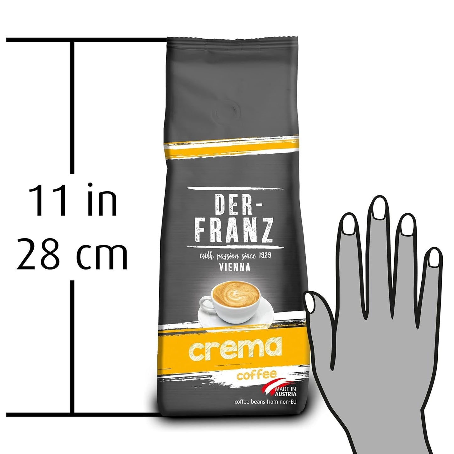 DER-FRANZ Kaffee Crema, Intensità 4/5, 100% Arabica, ganze Kaffeebohnen, 3 x 500 g