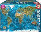Educa - Meraviglia del mondo, puzzle 12000 pezzi per adulti e bambini dai 14 anni, mappa del mondo (19057) Puzzle Naty Shop Titolo predefinito