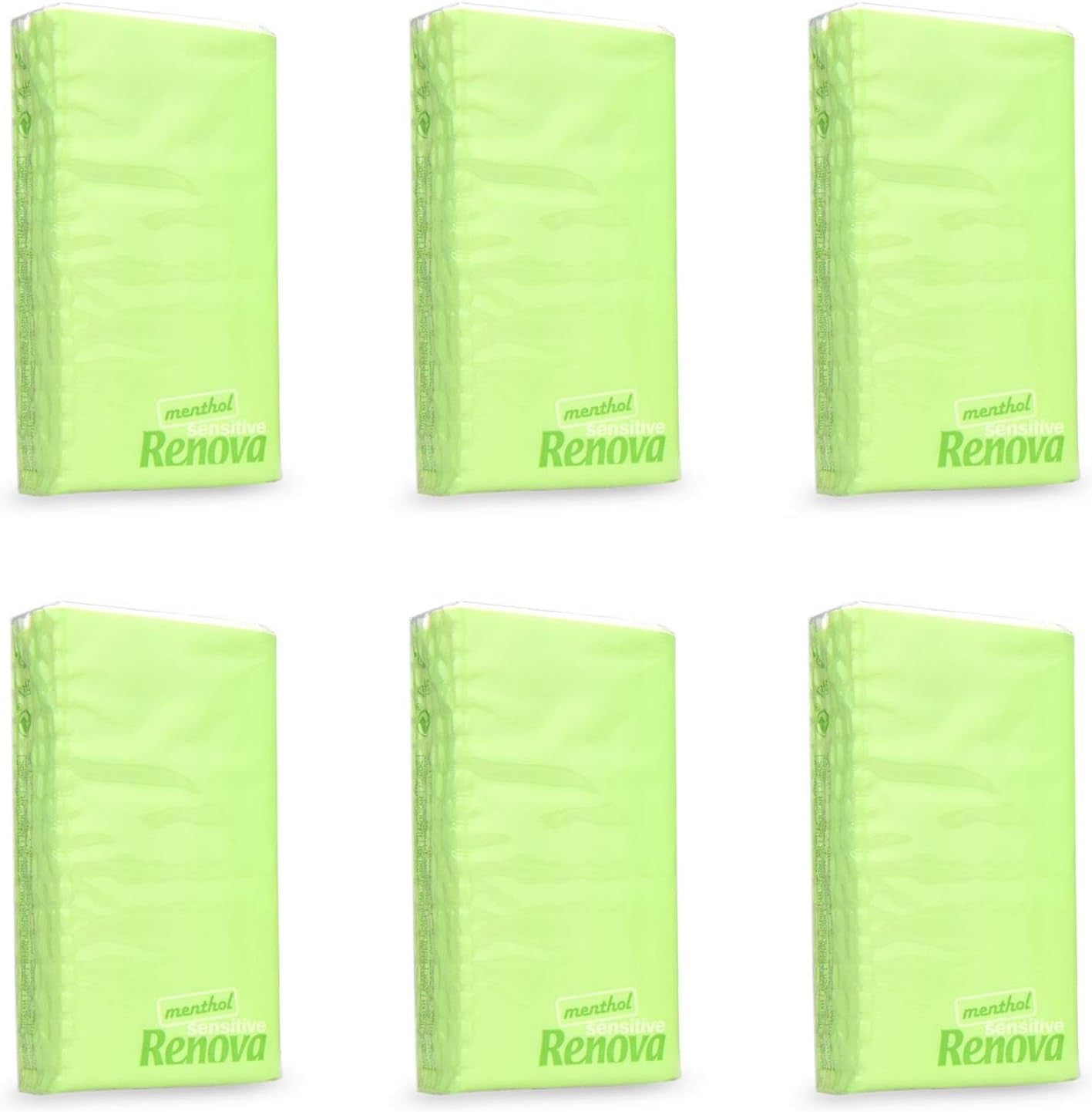 Fazzoletti Tascabili Renova SENSITIVE MENTHOL Confezione da 6 Regular Bianco 1 Pezzo (Confezione da 6)