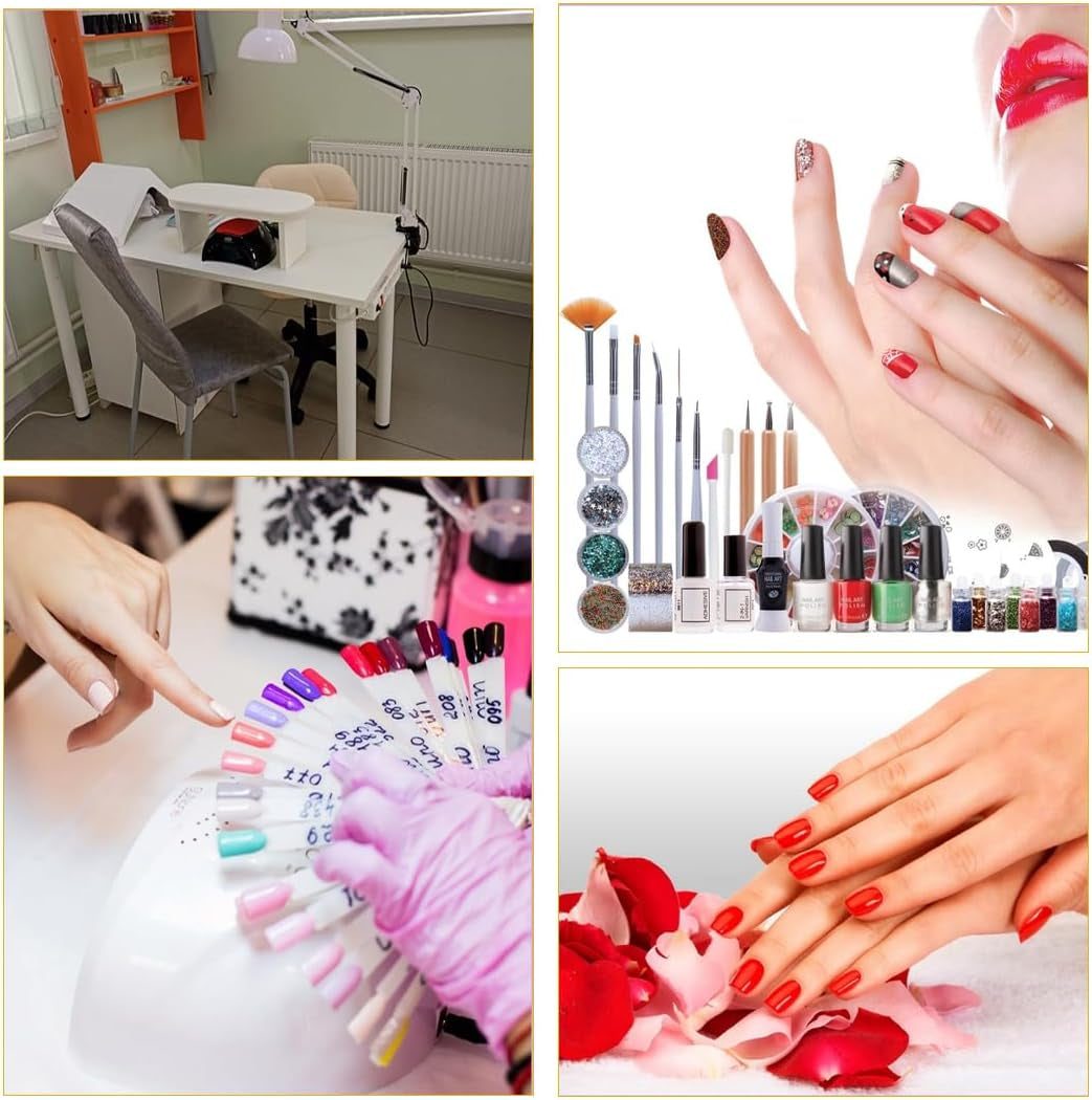 100 strumenti per nail art, stencil per nail art, testa rotonda trasparente e strumenti per nail art balletto dai colori naturali, fornito con 2 adesivi glitter digitali 1-100