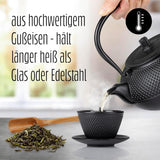 Set da tè Lumaland da 8 pezzi | Teiera in ghisa Tetsubin da 1,4 litri | Stufa in ghisa | 2 tazze da tè e 2 piattini | Set da tè giapponese comprensivo di misurino in bambù e infusore in acciaio inossidabile
