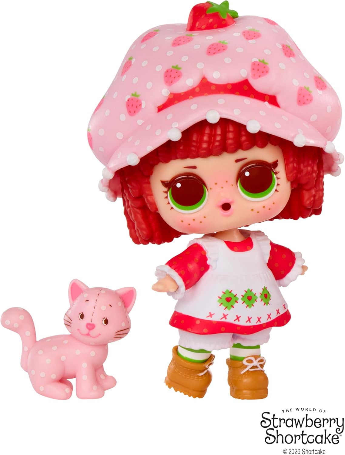 LOL Sorpresa! Loves Fragolina Dolcecuore Tots - Bambole profumate da collezione con 7 sorprese, animale domestico, moda, scarpe, cappello, set da gioco con casa trasformabile Fragolina Dolcecuore, dai 4 anni in su