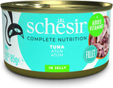 Tonno in gelatina, cibo umido per gatti, in scatola, 100% naturale, con aggiunta di vitamine, 12 x 85g