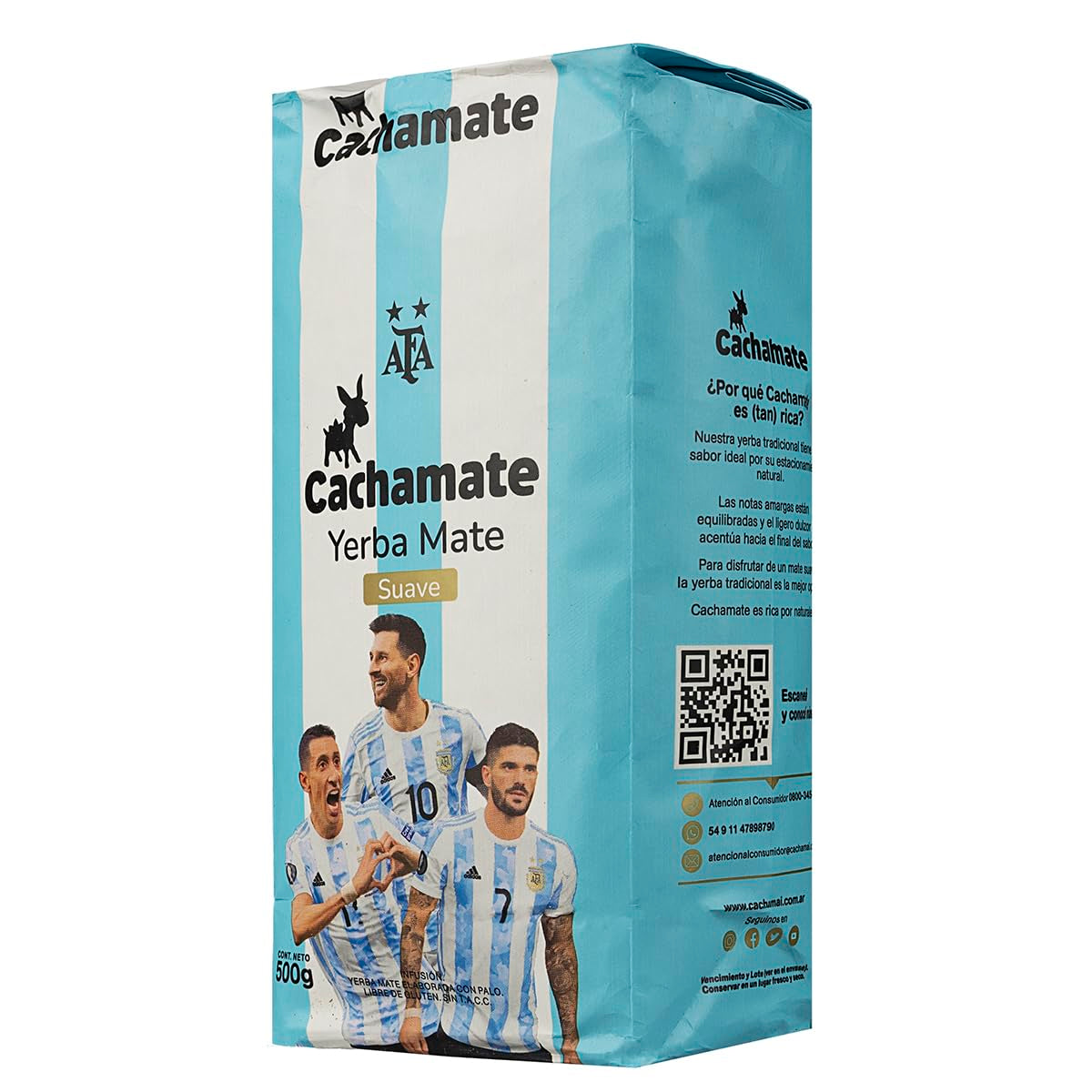 CACHAMATE Mundial Suave 500G | Calcio in edizione speciale | Yerba Mate argentina | 12 mesi di stagionatura naturale | Proprietà antiossidanti e diuretiche