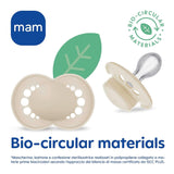 Ciuccio MAM 6+ mesi (confezione da 2) MAM 6-16 mesi si illumina al buio con tettarella in gomma, confezione da 2 con portaciuccio sterilizzante, azzurro/azzurro