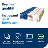Tork Xpressnap Extra Soft Nature N4 Tovagliolo dispenser, Premium, 1/2 x 2 veli, 21,3 x 16,5 cm, 8 × 1.000 tovaglioli, 12880