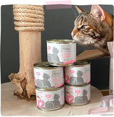 MjAMjAM - Alimento umido premium per gatti - Pollo succoso e salmone selvatico, confezione da 6 (6 x 400 g) senza cereali con carne extra