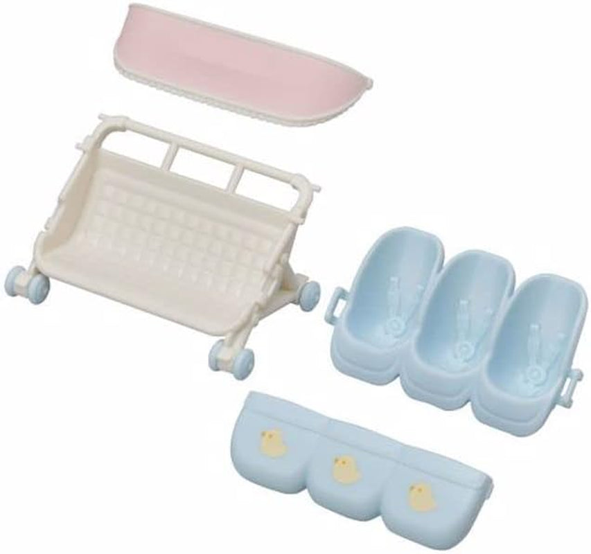 Sylvanian Families L5533 Passeggino triplette - Playset casa delle bambole Naty Shop Dolls