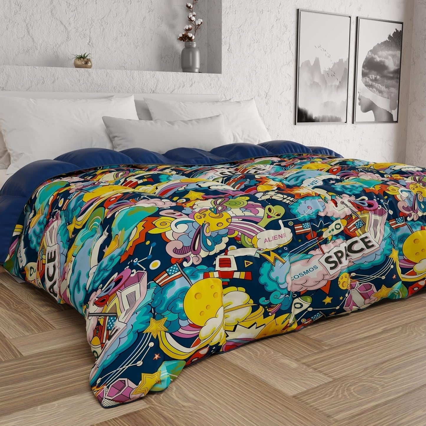 PETTI Artigiani Italiani - Trapunta invernale, Trapunta invernale, Trapunta semplice, Double face, Stampa monocolore e digitale, Microfibra anallergica 100%, Trapunte e trapunte Made in Italy Naty Shop