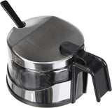 Shaker classico, 250 ml, con cucchiaio, acciaio inossidabile, argento/trasparente, 13 x 10 x 9 cm, 2 pezzi