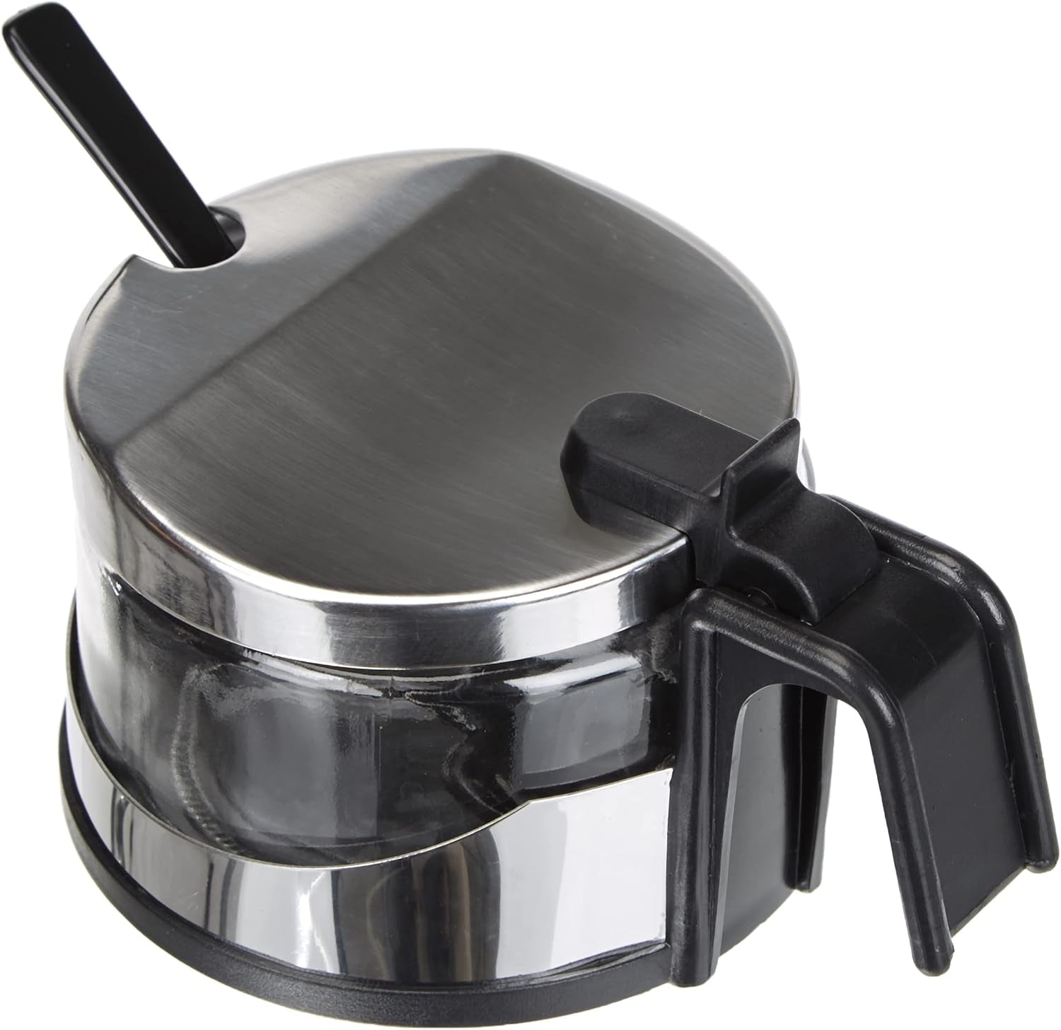 Shaker classico, 250 ml, con cucchiaio, acciaio inossidabile, argento/trasparente, 13 x 10 x 9 cm, 2 pezzi